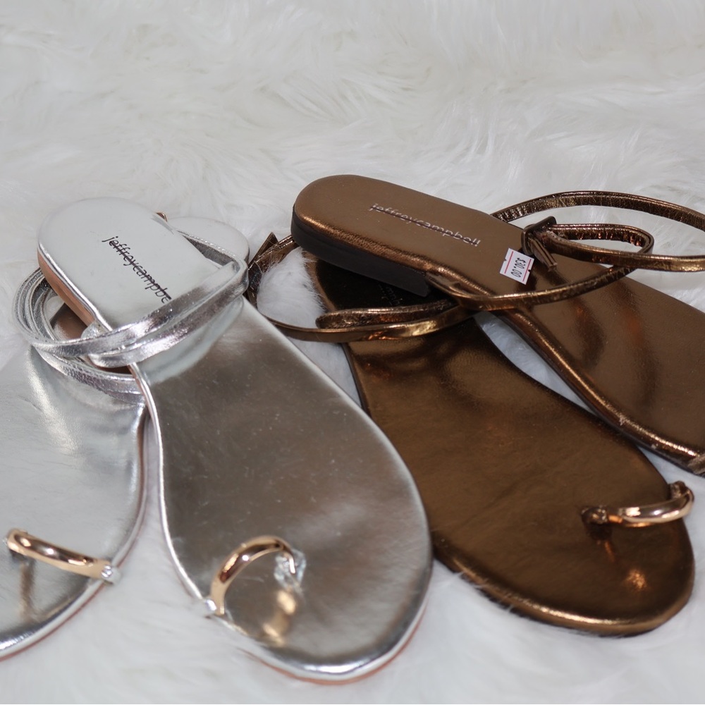 Jeffrey Campbell Silver and Bronze Women's Sandals each one for $45 not both.